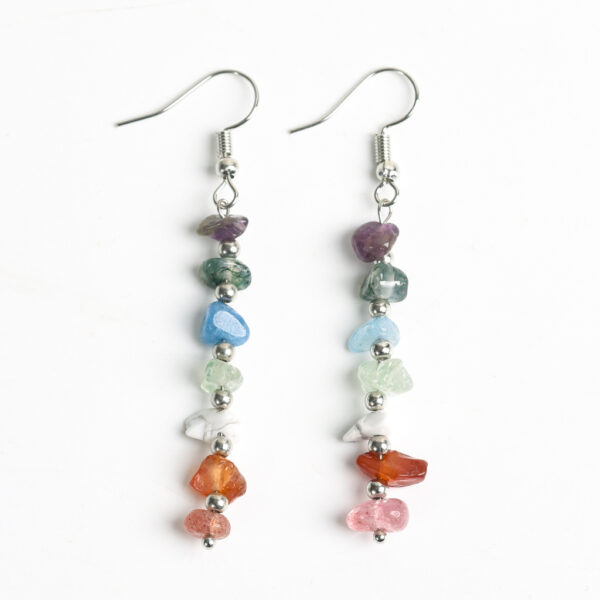 Natural Crystal Colorful Stones Earrings