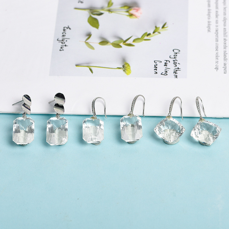 Women's Earrings 925 Silver Clear Quartz Party Jewelry1