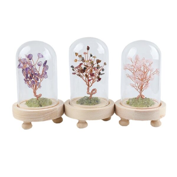 Eternal Crystal Tree in bottle with wooden base with feet
