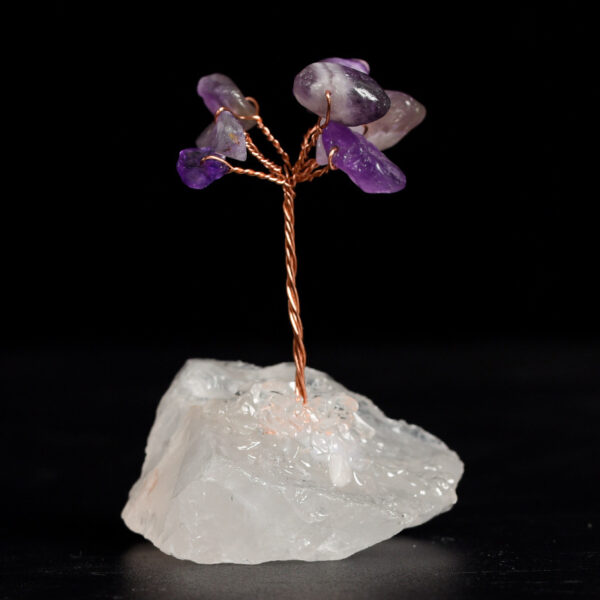 Miniature Natural Crystal Stone Tree With Raw Clear Quartz Base For Home Wedding Decoration