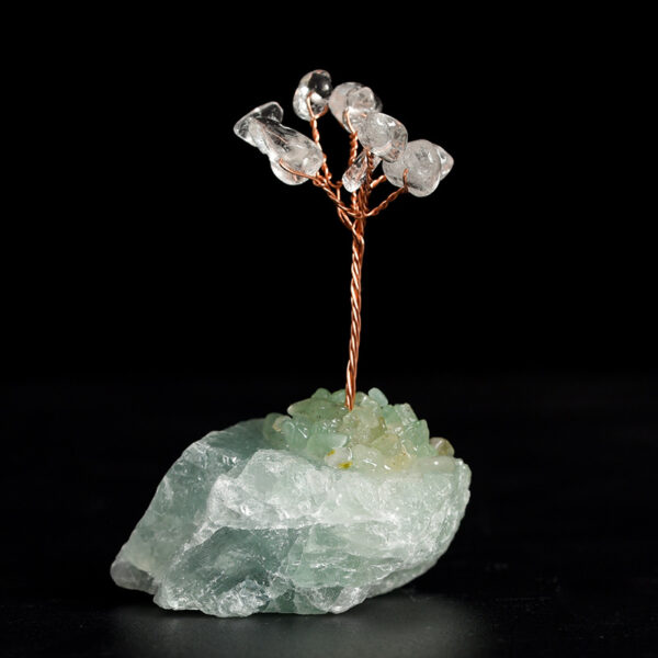 Miniature Natural Crystal Stone Tree With Raw Fluorite Base For Home Wedding Decoration