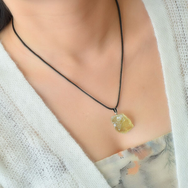 Natural Crystal Stone Pendant Irregular Rough Stone Necklace