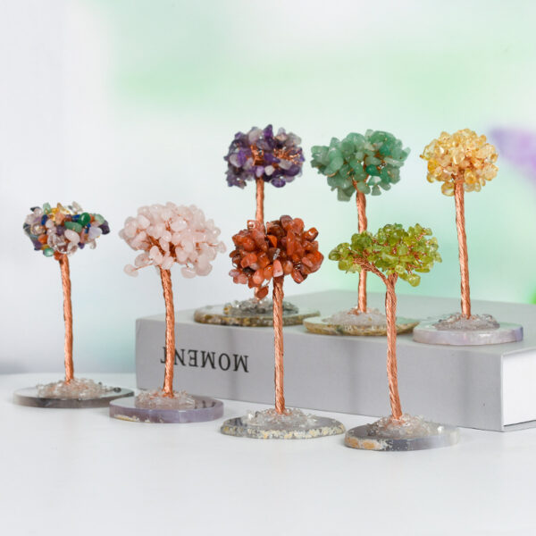 Natural Crystal Stone Tree With Agate Base For Home Wedding Decoration
