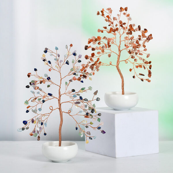 Natural Crystal Stone Tree with Bowl Base For Home Wedding Decoration